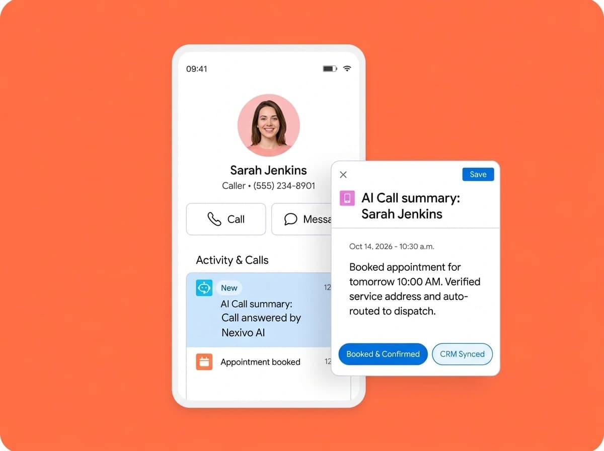Nexivo custom workflow rules, automated call summary and CRM sync